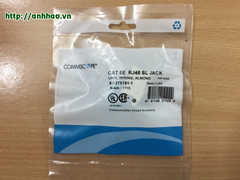 Ổ cắm nhân mạng wallplate cat5 AMP/ Commscope PN: -1375191-1